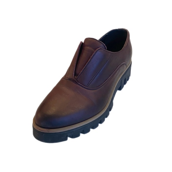 Ateliers Shoes - ATELIERS Brown Leather Chunky Sole Slip On Oxford Loafer Shoes Women's Size 36